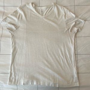 White L GAP V-Neck T-Shirt